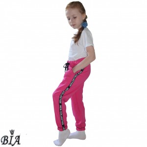 Спортивные штаны с лампасами для девочки малиновые