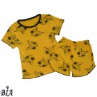 Комплект для сна и дома (футболка+шорты) для девочки желтый