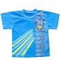Комплект для хлопчика (футболка + шорти з карманами) блакитний "Україна"