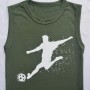Комплект подростковый для мальчика (безрукавка + шорты) оливковый "Футбол"