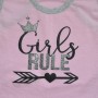 Комплект для девочки (борцовка + юбка) розовый "Girls Rule"