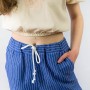 Подростковый комплект для девочки (укороченная блуза + кюлоты) с вышивкой